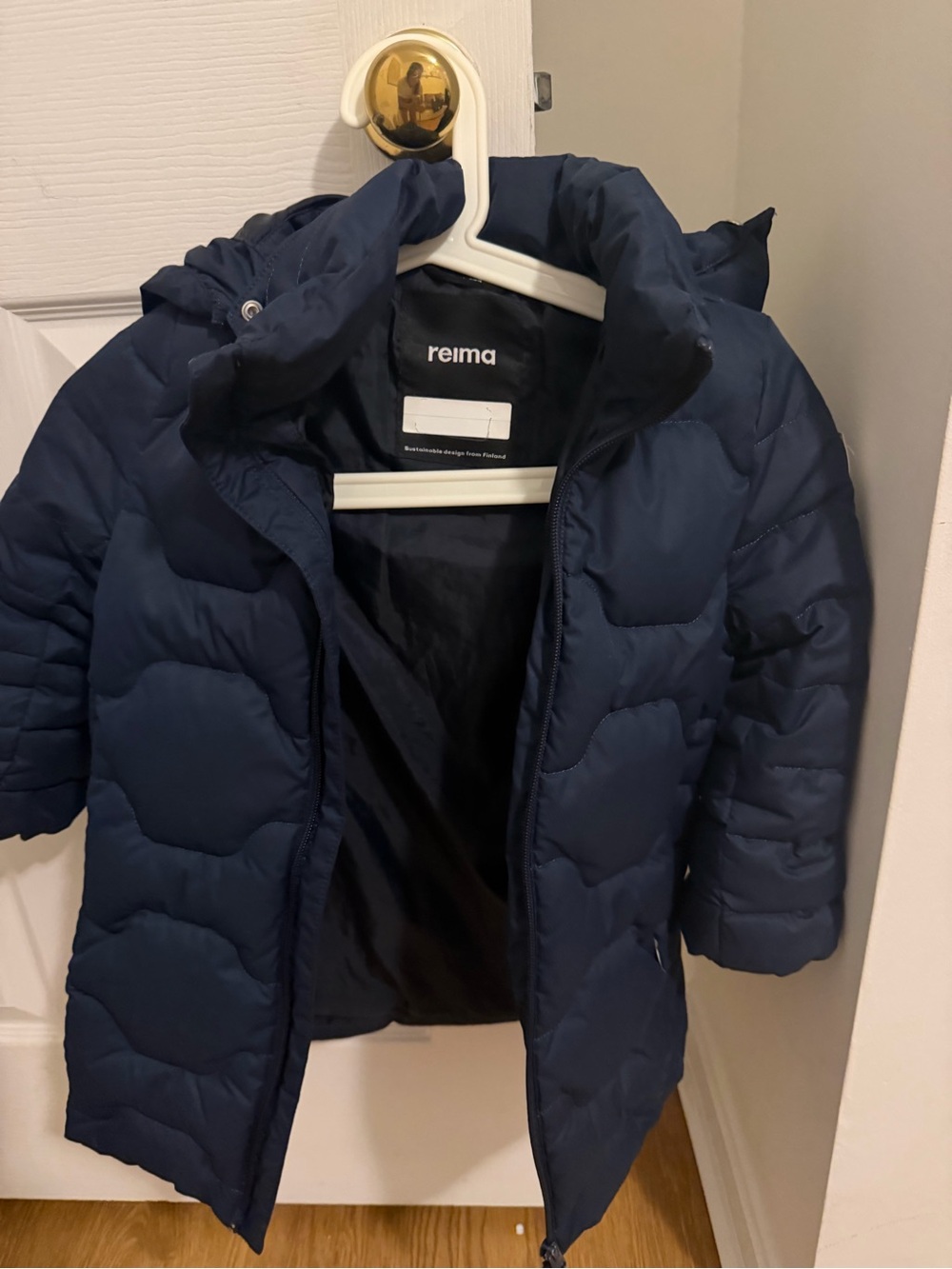 Reima Loimaa coat down Kids Navy Hooded Puffer Coat